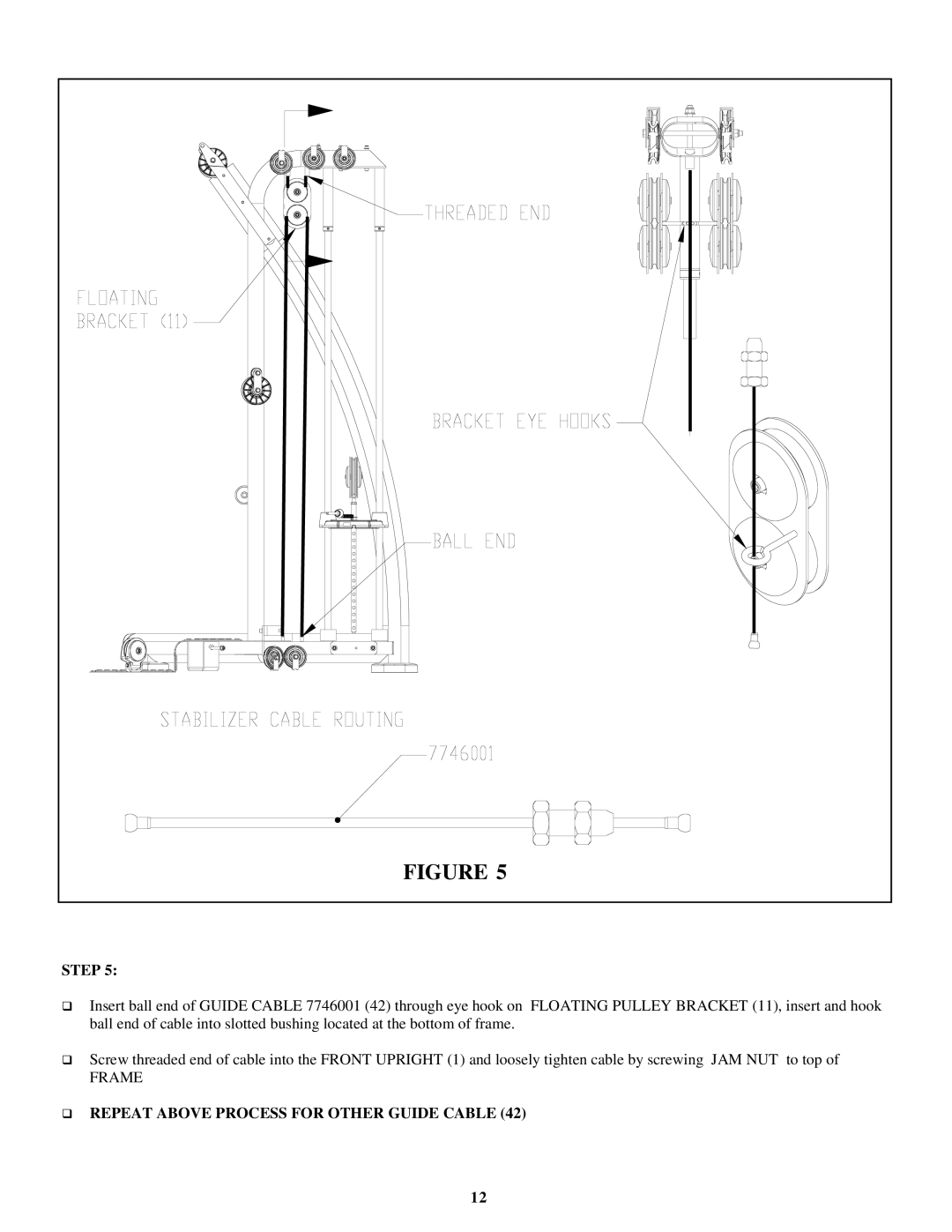 Life Fitness FSFCM1-0102-001 manual ‰ Repeat Above Process for Other Guide Cable 