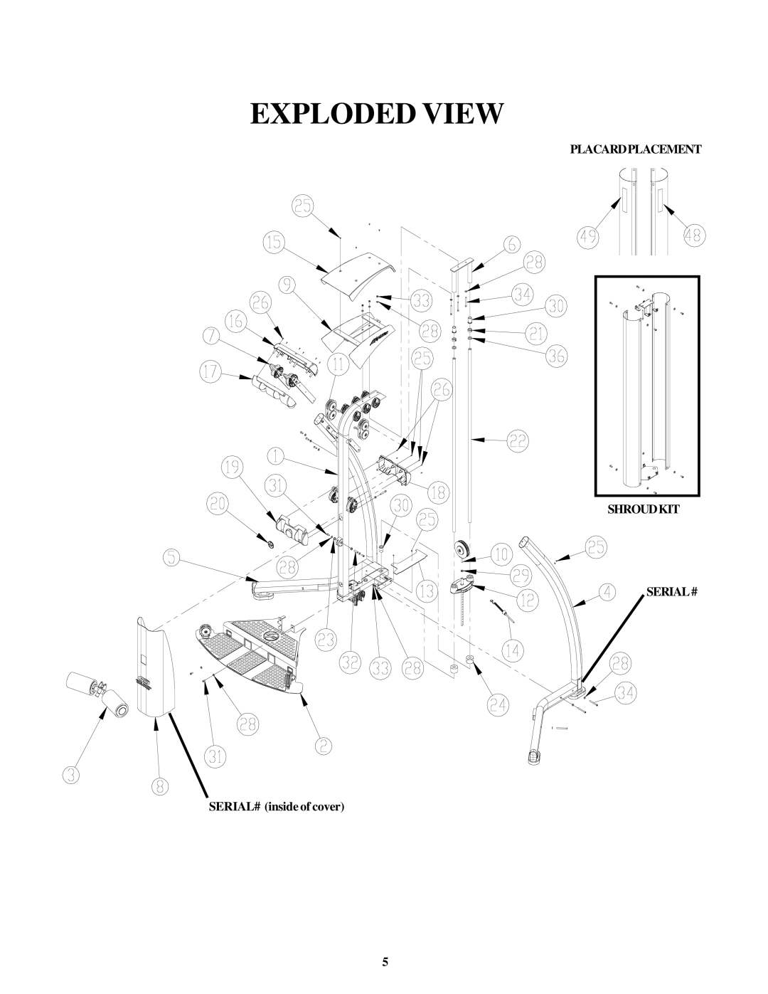 Life Fitness FSFCM1-0102-001 manual Exploded View 