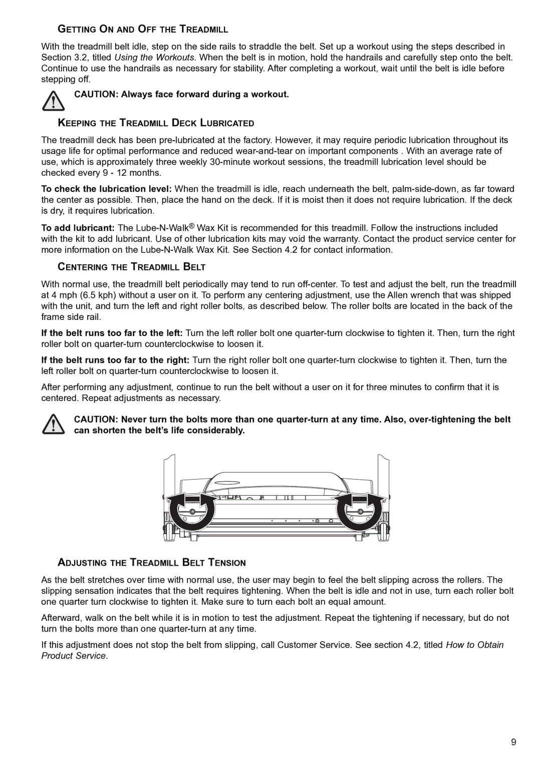 Life Fitness FT4 user manual Getting on and OFF the Treadmill 