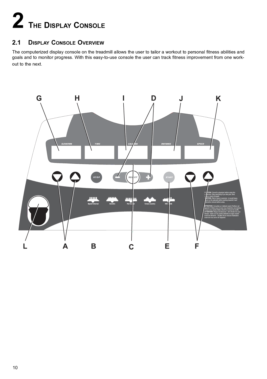 Life Fitness FT4 user manual Display Console Overview 