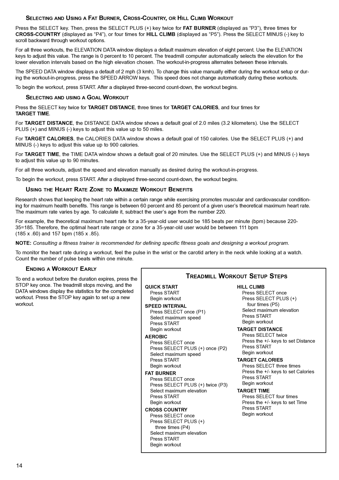 Life Fitness FT4 user manual Target Time 