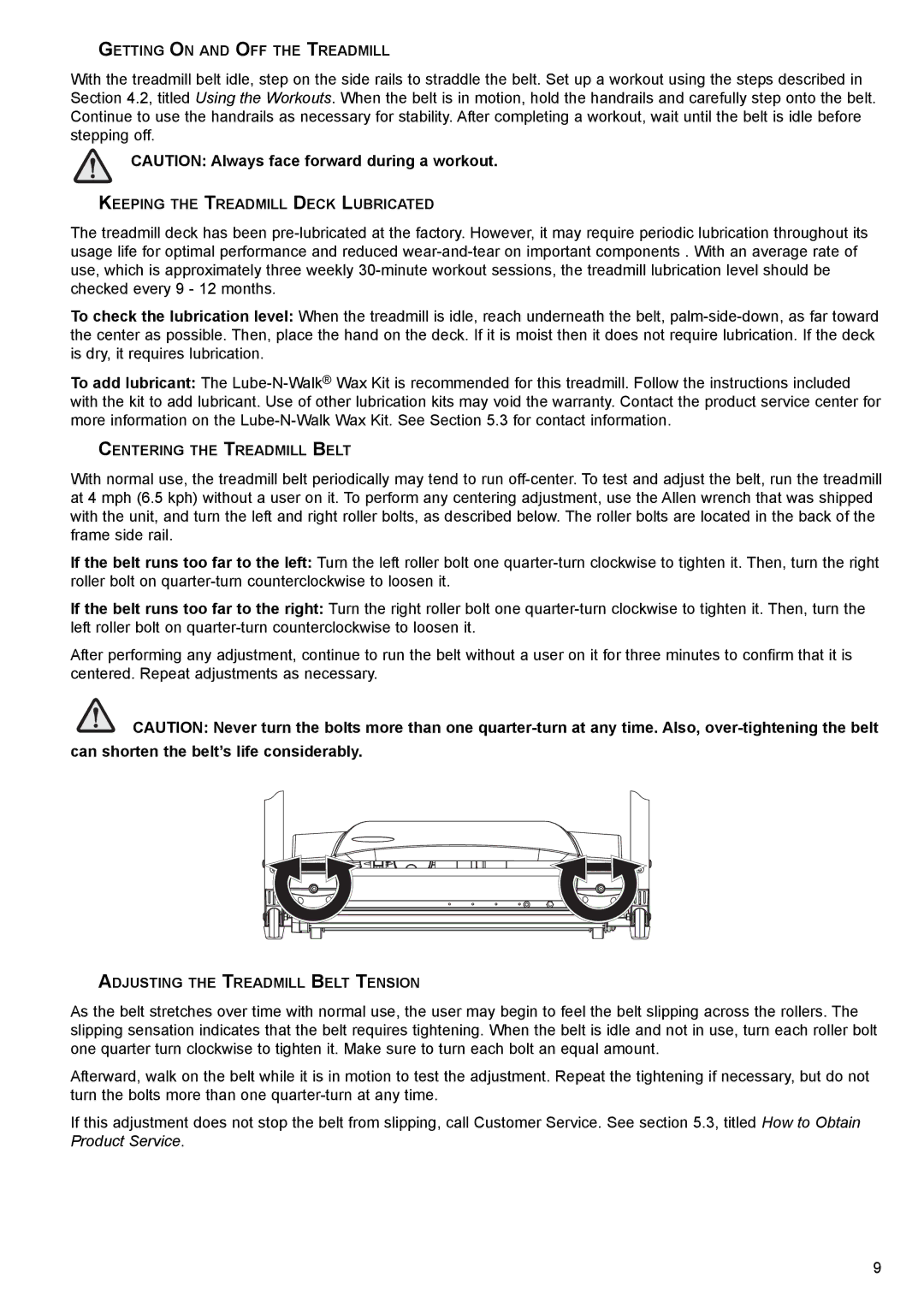 Life Fitness FT6 user manual Getting on and OFF the Treadmill 