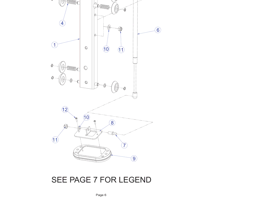 Life Fitness FZCP manual See page 7 for Legend, Fzcp Chest Press Seat Carriage Assembly 