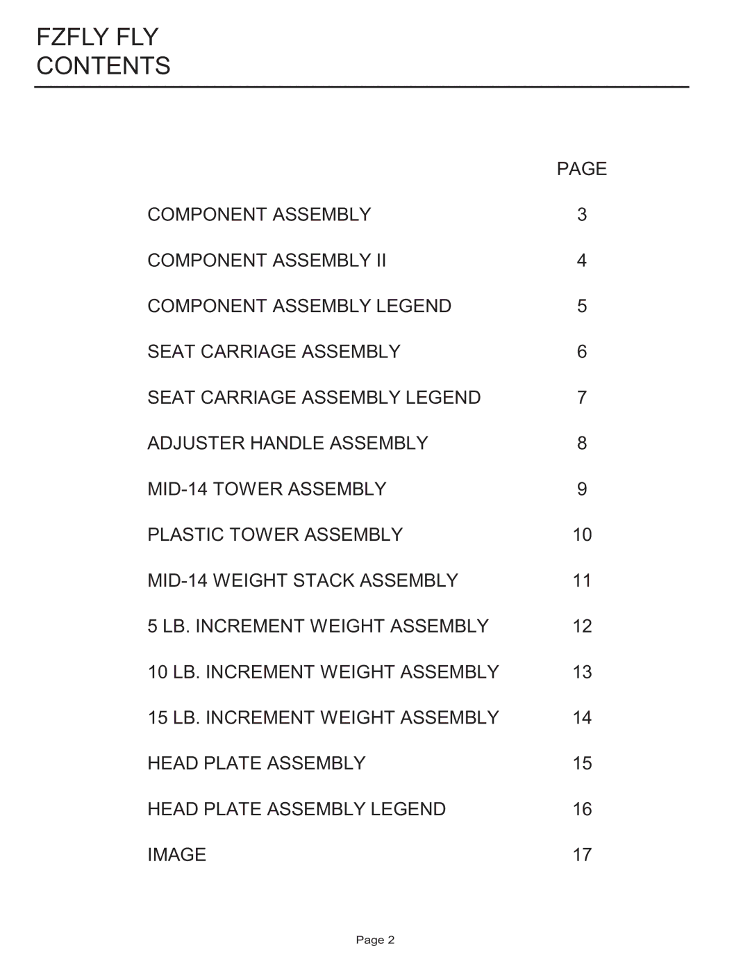 Life Fitness Fzfly Fly manual Fzfly FLY Contents 