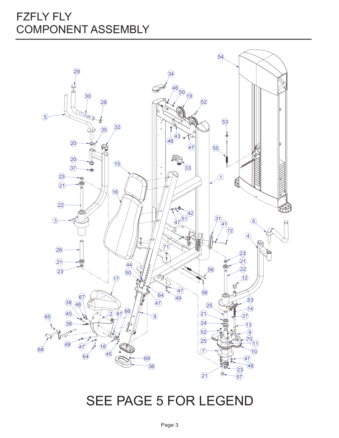 Life Fitness Fzfly Fly manual Fzfly FLY Component Assembly 