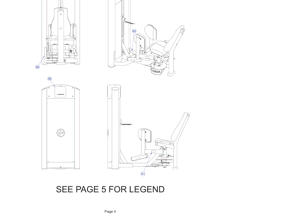 Life Fitness FZHAB manual Fzhab HIP Abduction Component Assembly 