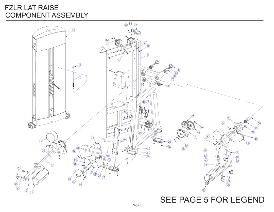 Life Fitness FZLR manual See page 5 for Legend 