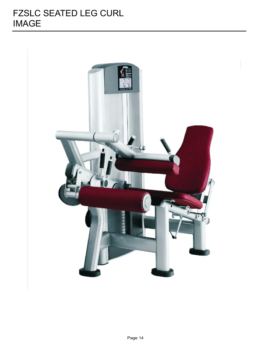 Life Fitness FZSLC manual Fzslc Seated LEG Curl Image 