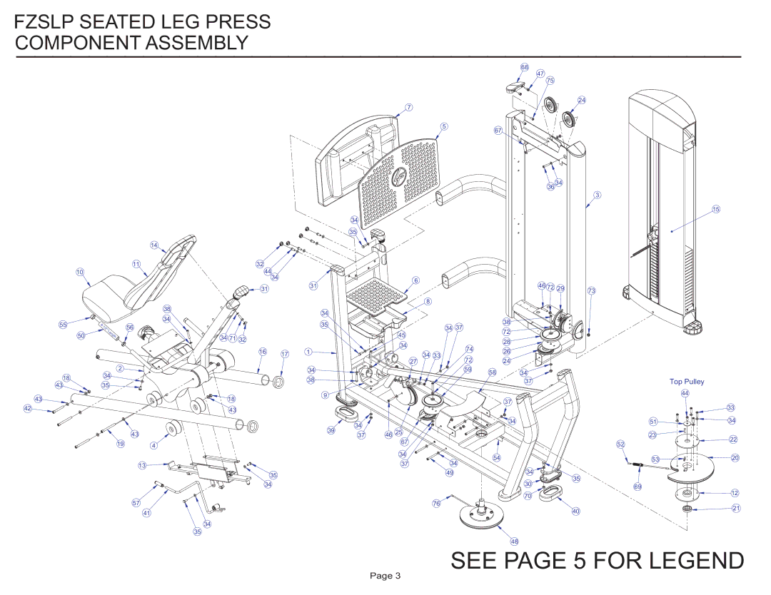 Life Fitness FZSLP manual See page 5 for Legend 