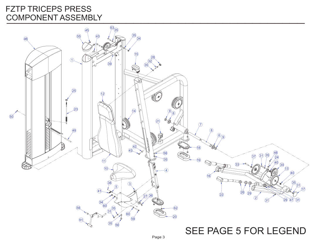 Life Fitness FZTP manual Fztp Triceps Press Component Assembly 