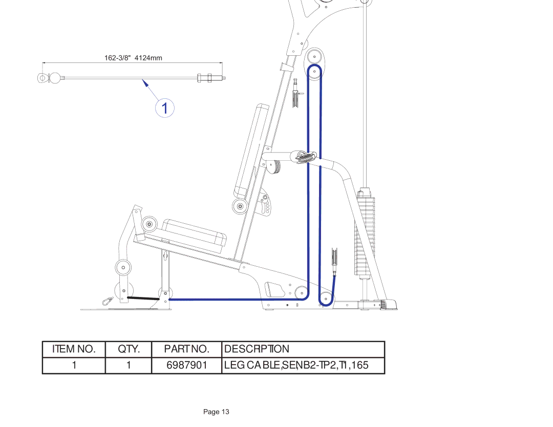 Life Fitness G3-001 manual LEG Cable 