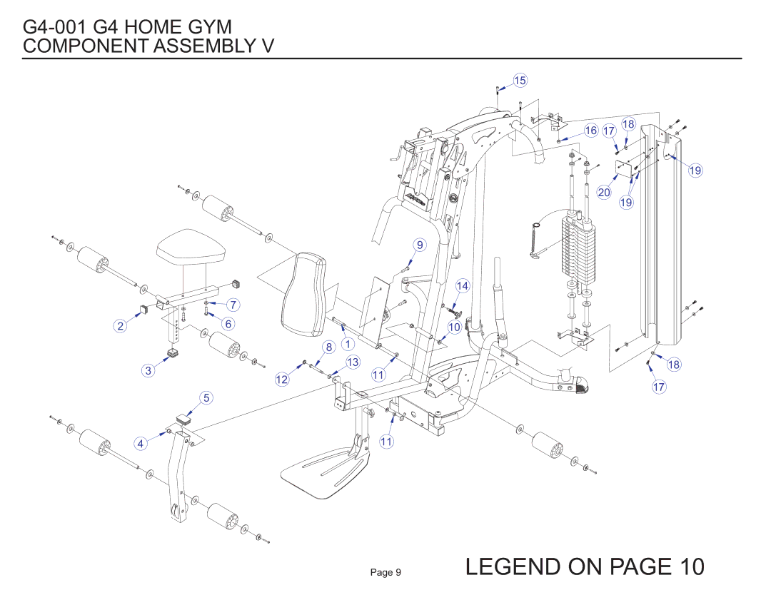 Life Fitness manual G4-001 G4 Home GYM Component Assembly 