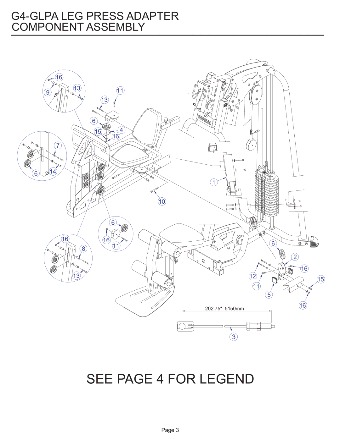 Life Fitness G4-GLPA-001 manual See page 4 for Legend 