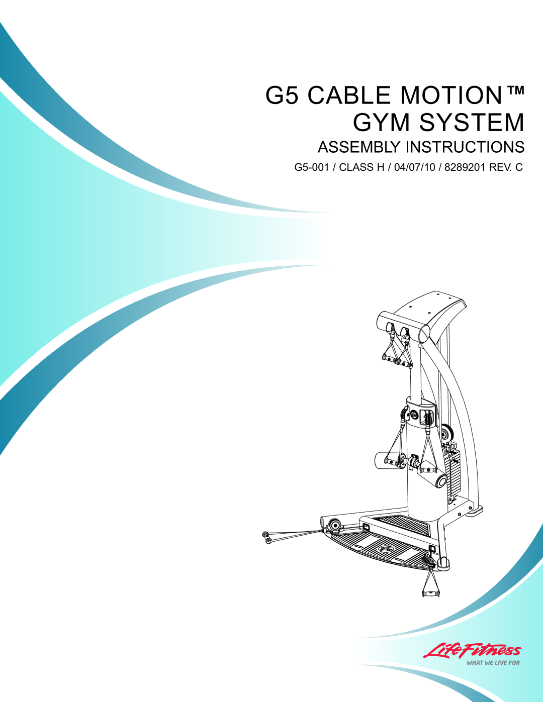 Life Fitness G5-001 manual G5 Cable Motion GYM System 