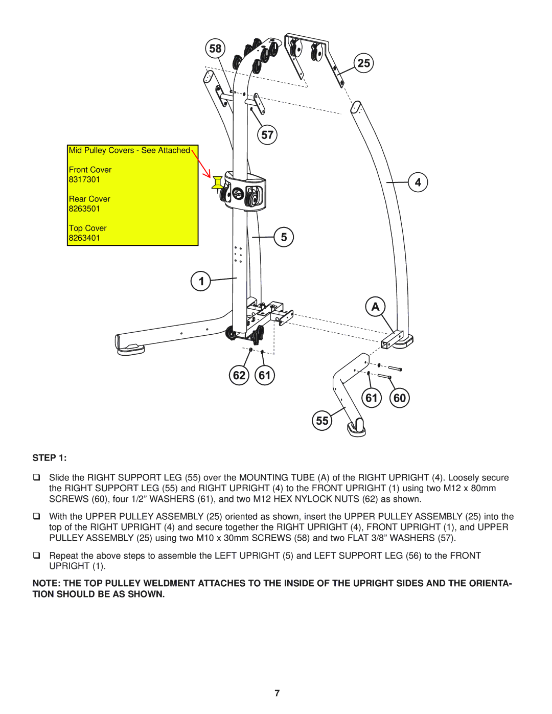 Life Fitness G5 CABLE MOTION manual Step 