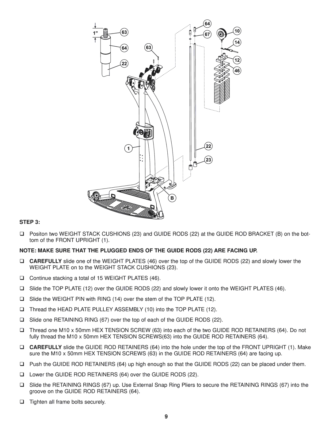 Life Fitness G5 CABLE MOTION manual Step 