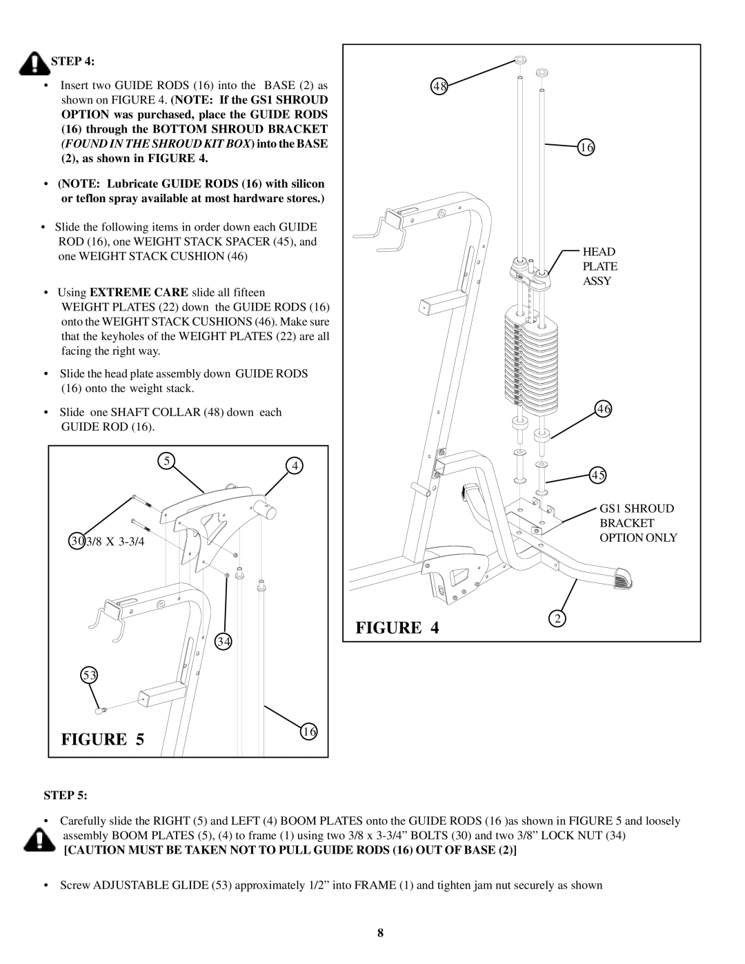 Life Fitness GS1 manual Step 