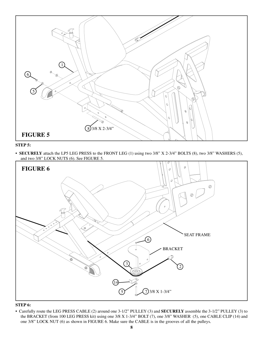 Life Fitness GS2 manual Seat Frame 