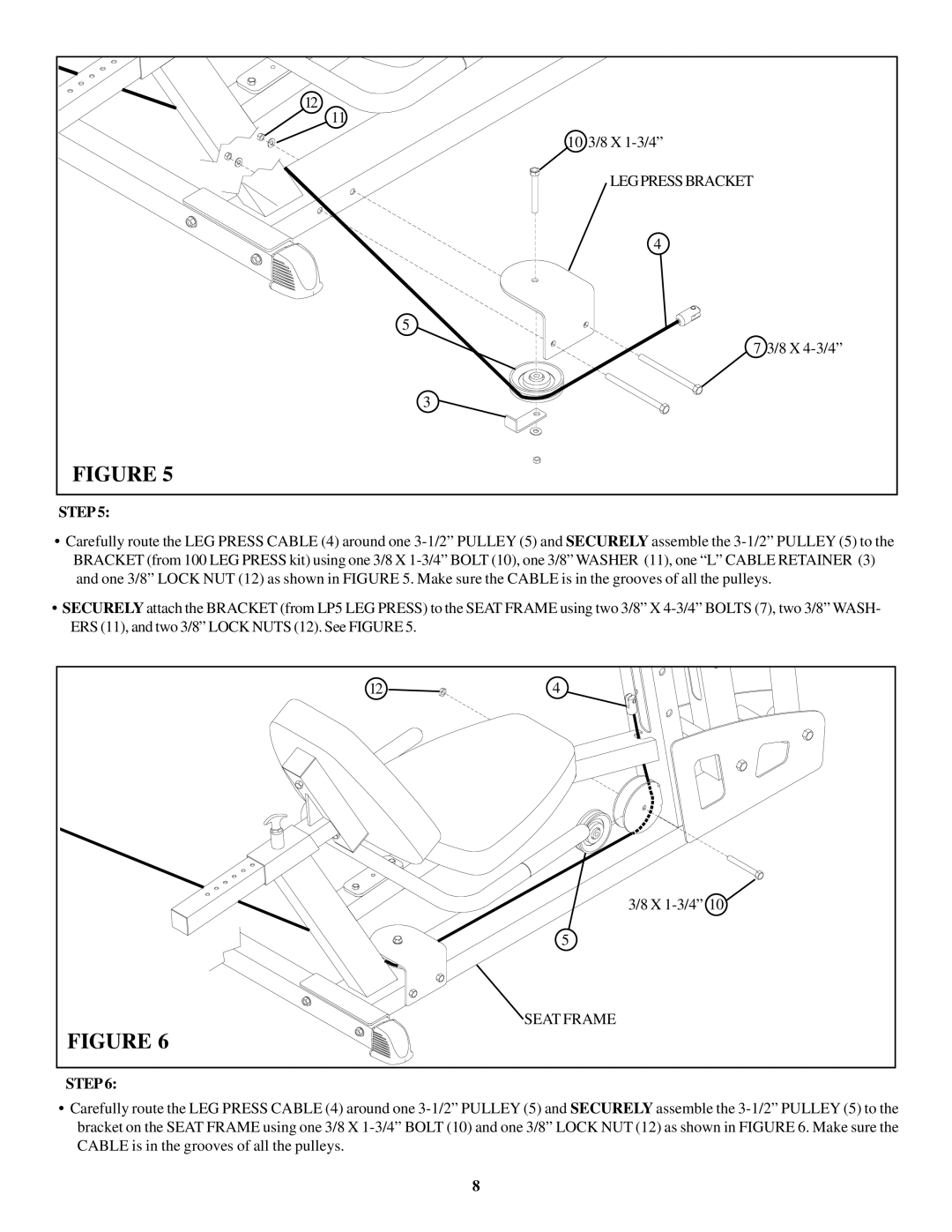 Life Fitness GS4 manual Legpressbracket 