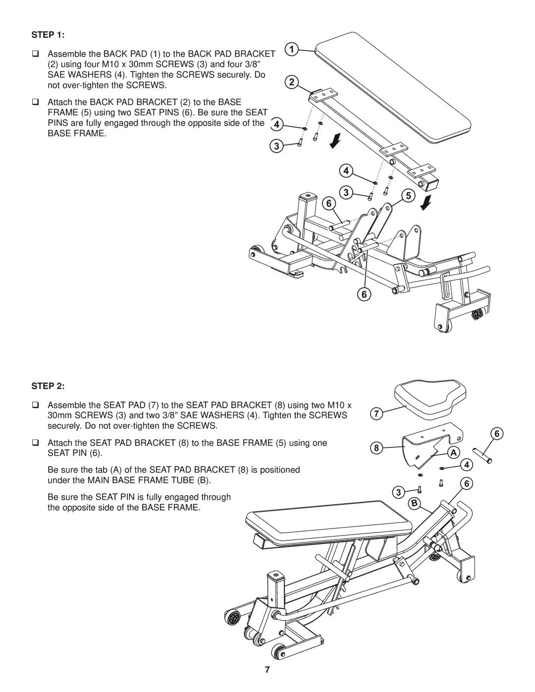 Life Fitness HDADJ manual Step 