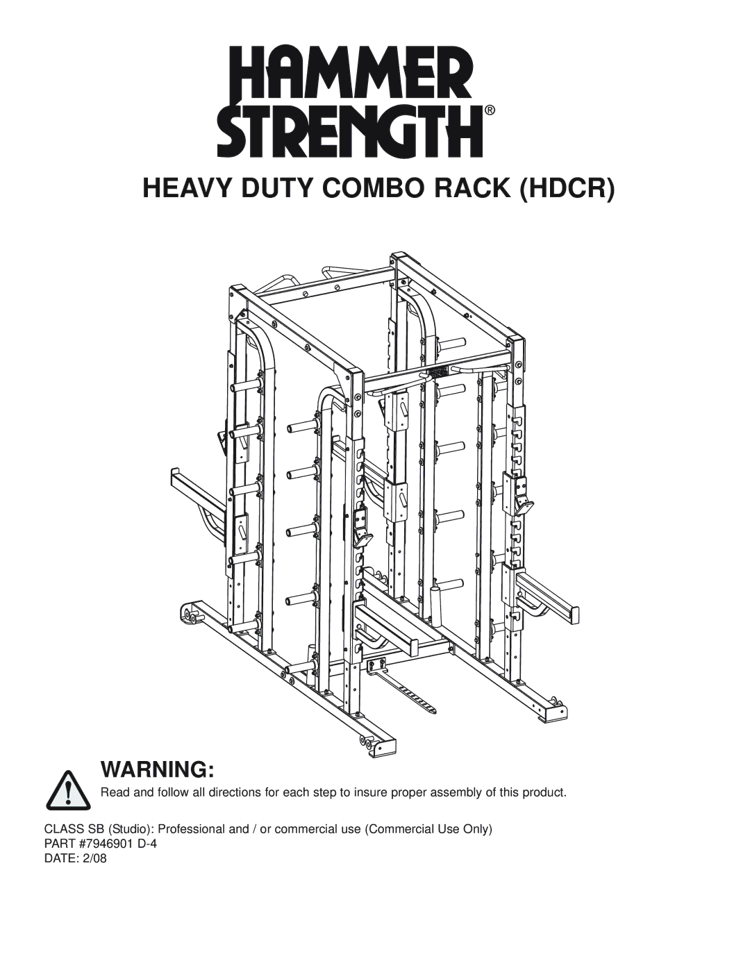 Life Fitness HDCR manual Heavy Duty Combo Rack Hdcr 