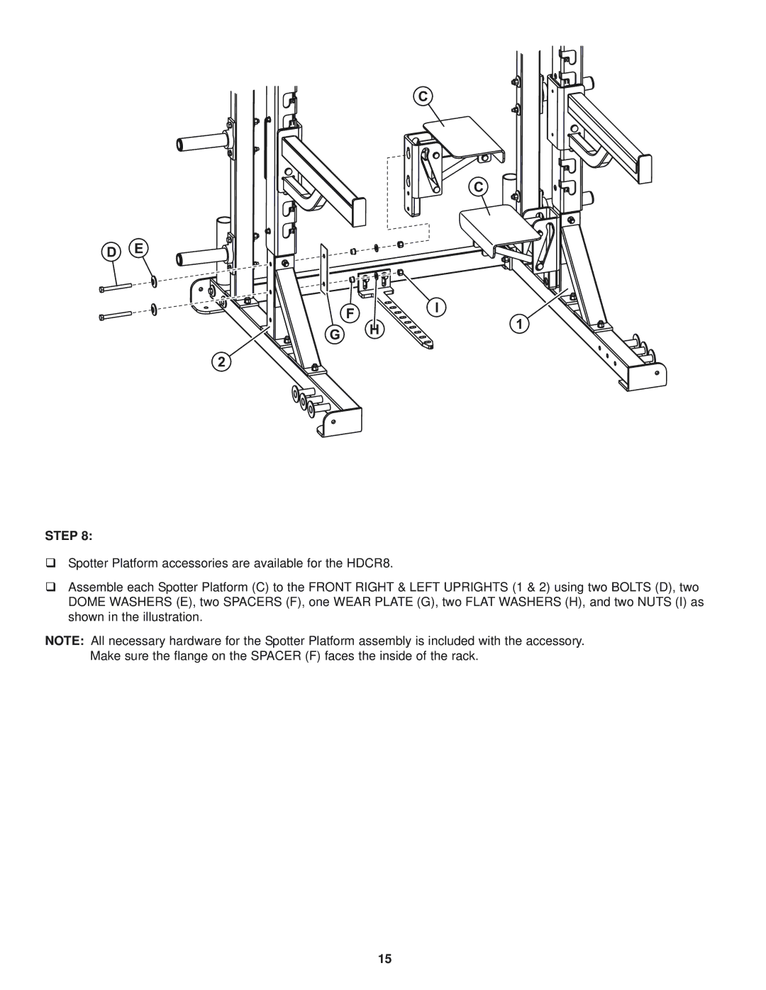 Life Fitness HDCR manual Step 