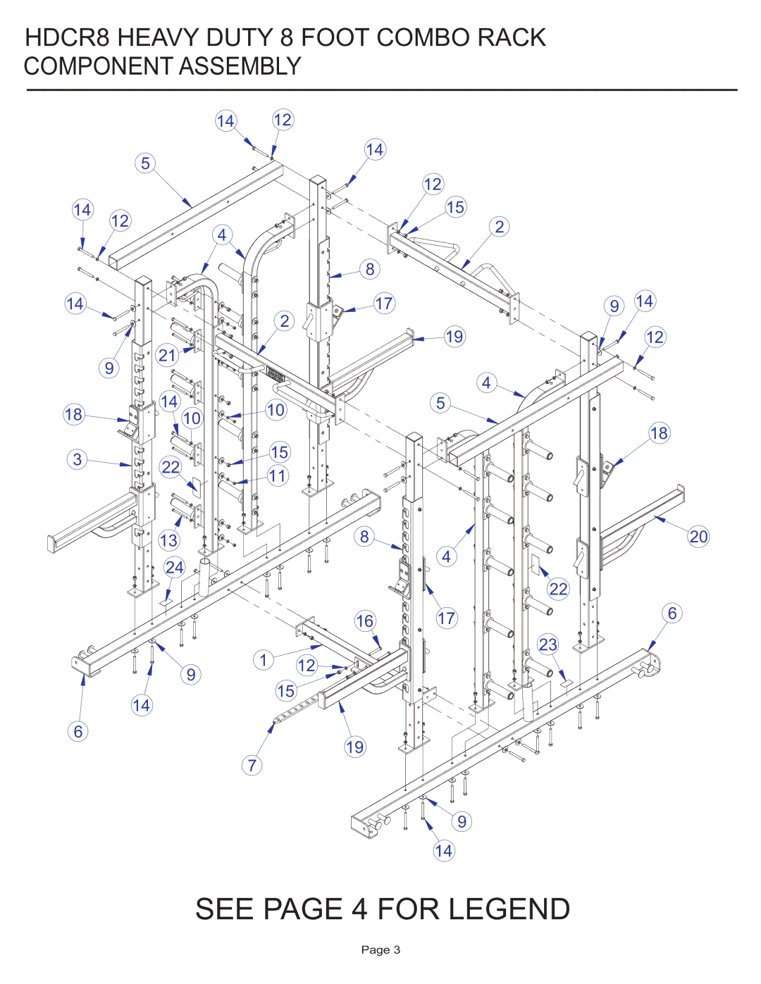 Life Fitness HDCR8 manual See page 4 for Legend 