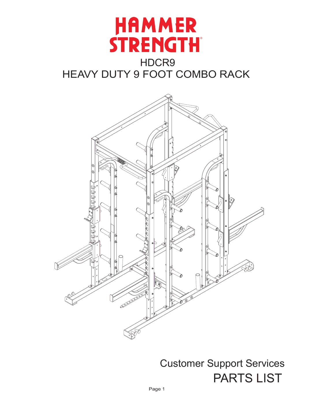 Life Fitness HDCR9 manual Parts List 