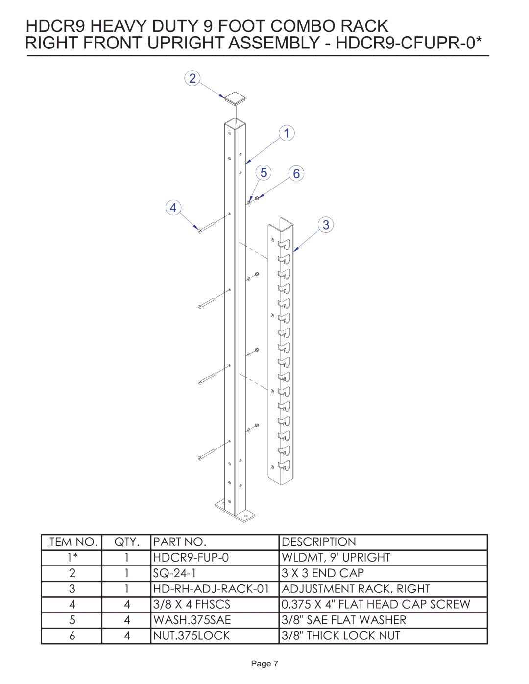 Life Fitness manual Item no QTY Description HDCR9-FUP-0 WLDMT, 9 Upright 