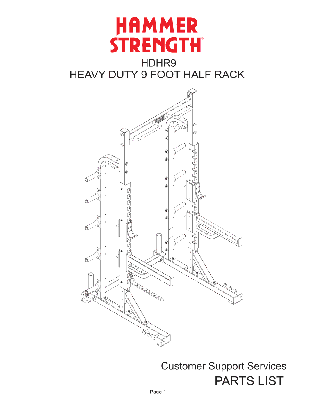 Life Fitness HDHR9 manual Parts List 