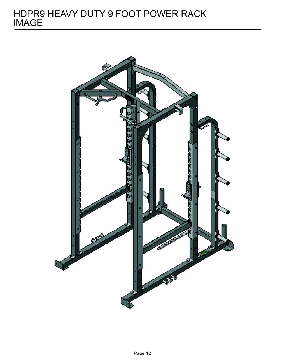 Life Fitness manual HDPR9 Heavy Duty 9 Foot Power Rack Image 