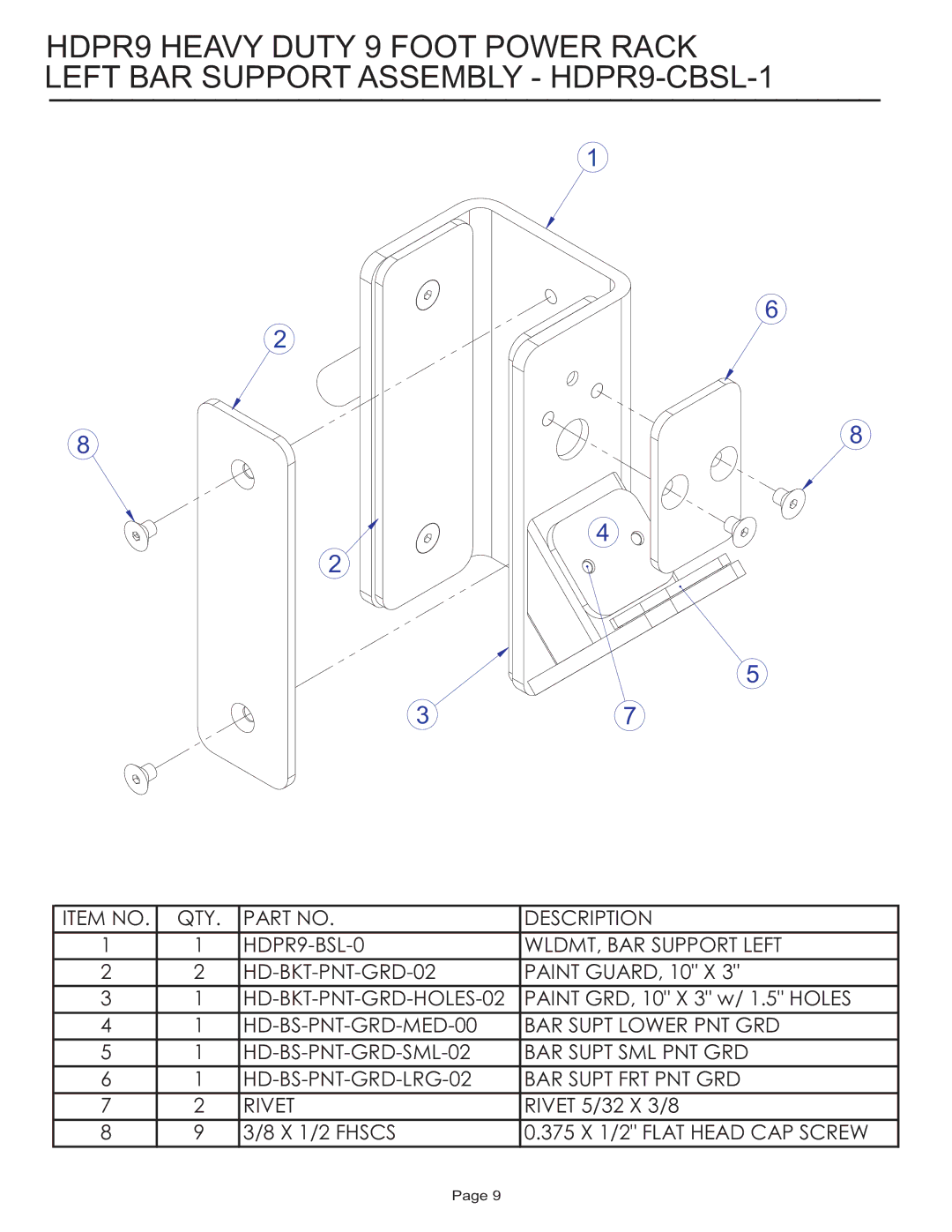 Life Fitness HDPR9 manual 375 X 1/2 Flat Head CAP Screw 