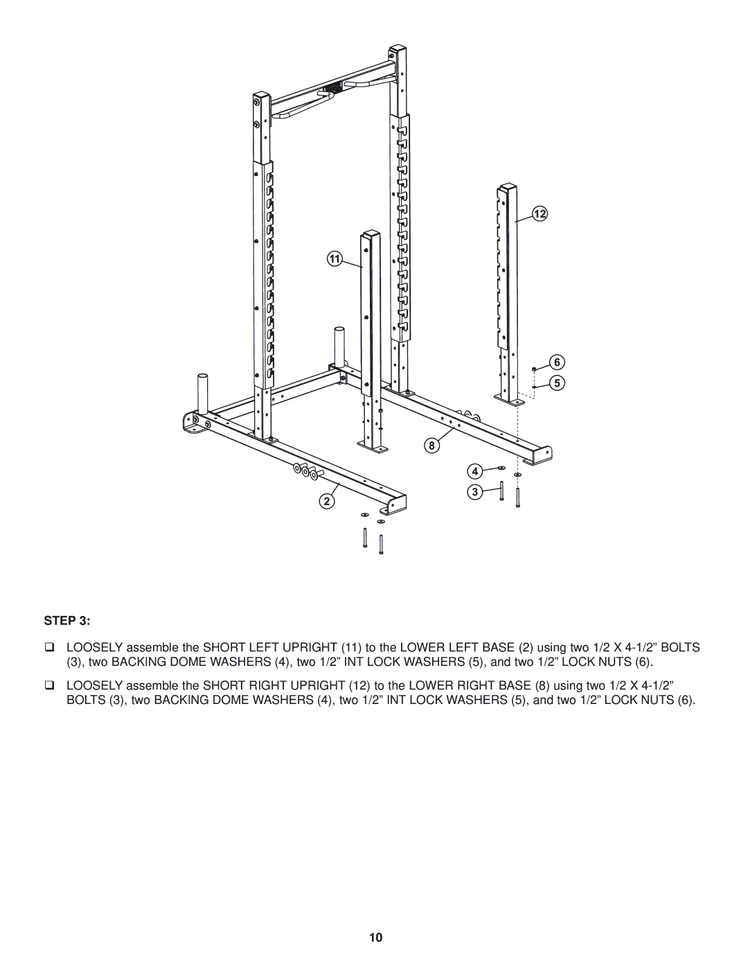 Life Fitness Heavy Duty Multi Rack manual Step 