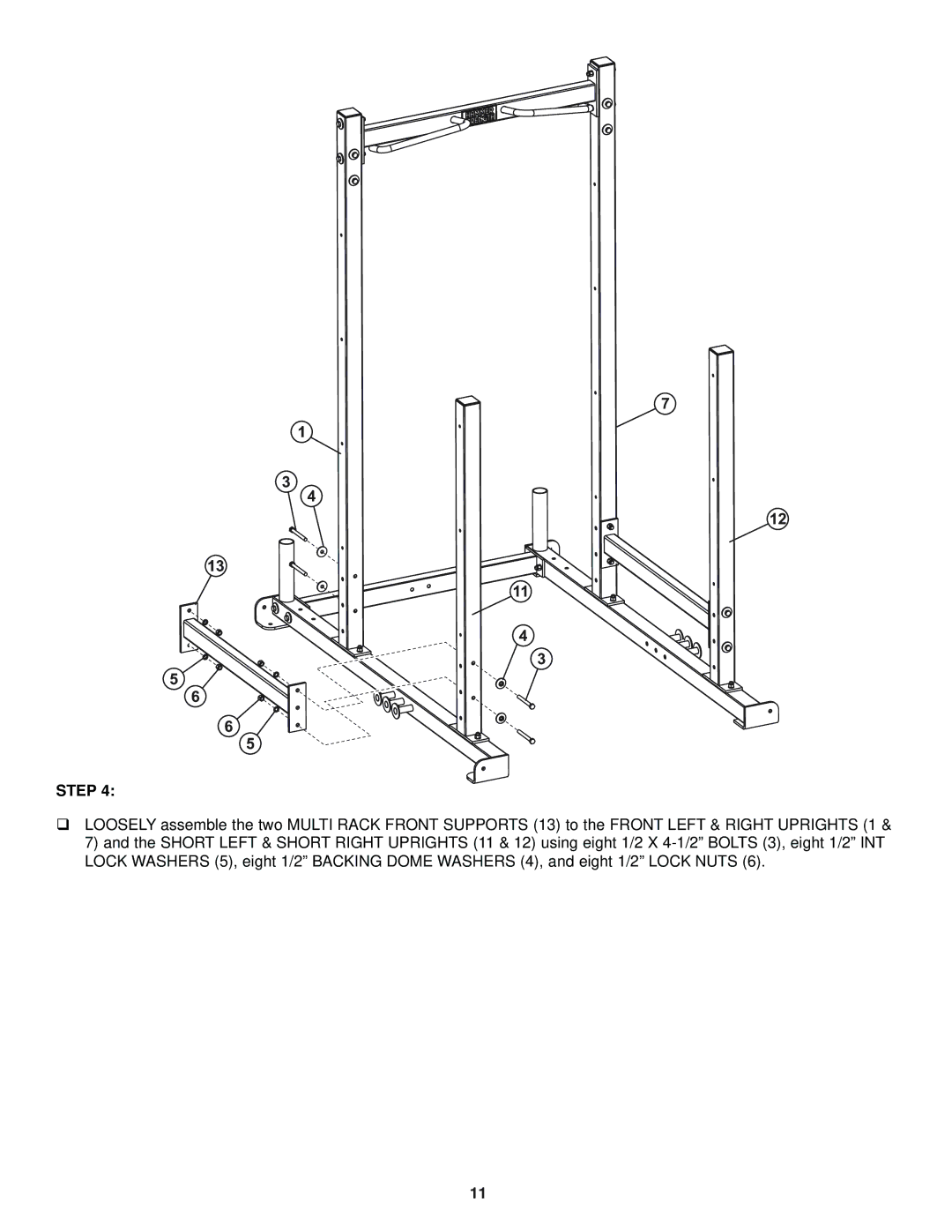 Life Fitness Heavy Duty Multi Rack manual Step 