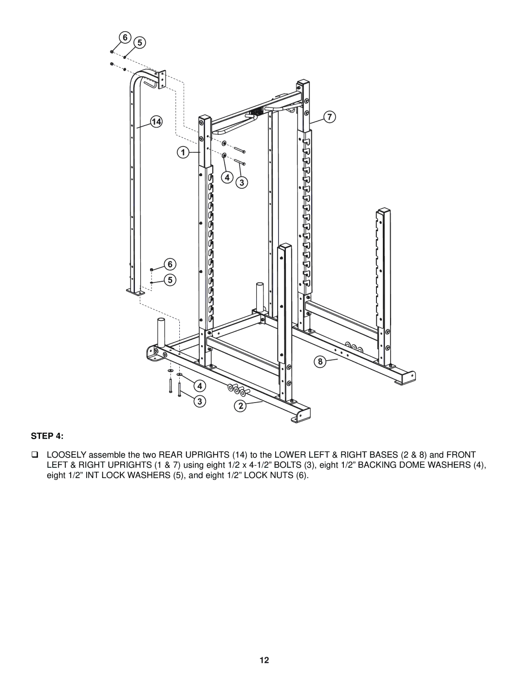 Life Fitness Heavy Duty Multi Rack manual Step 