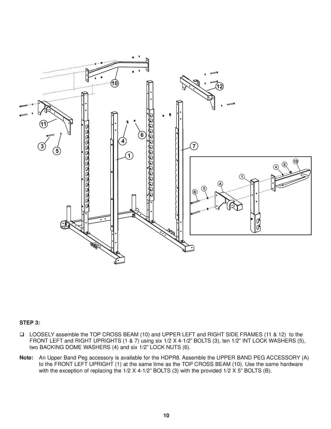 Life Fitness Heavy Duty Power Rack manual Step 