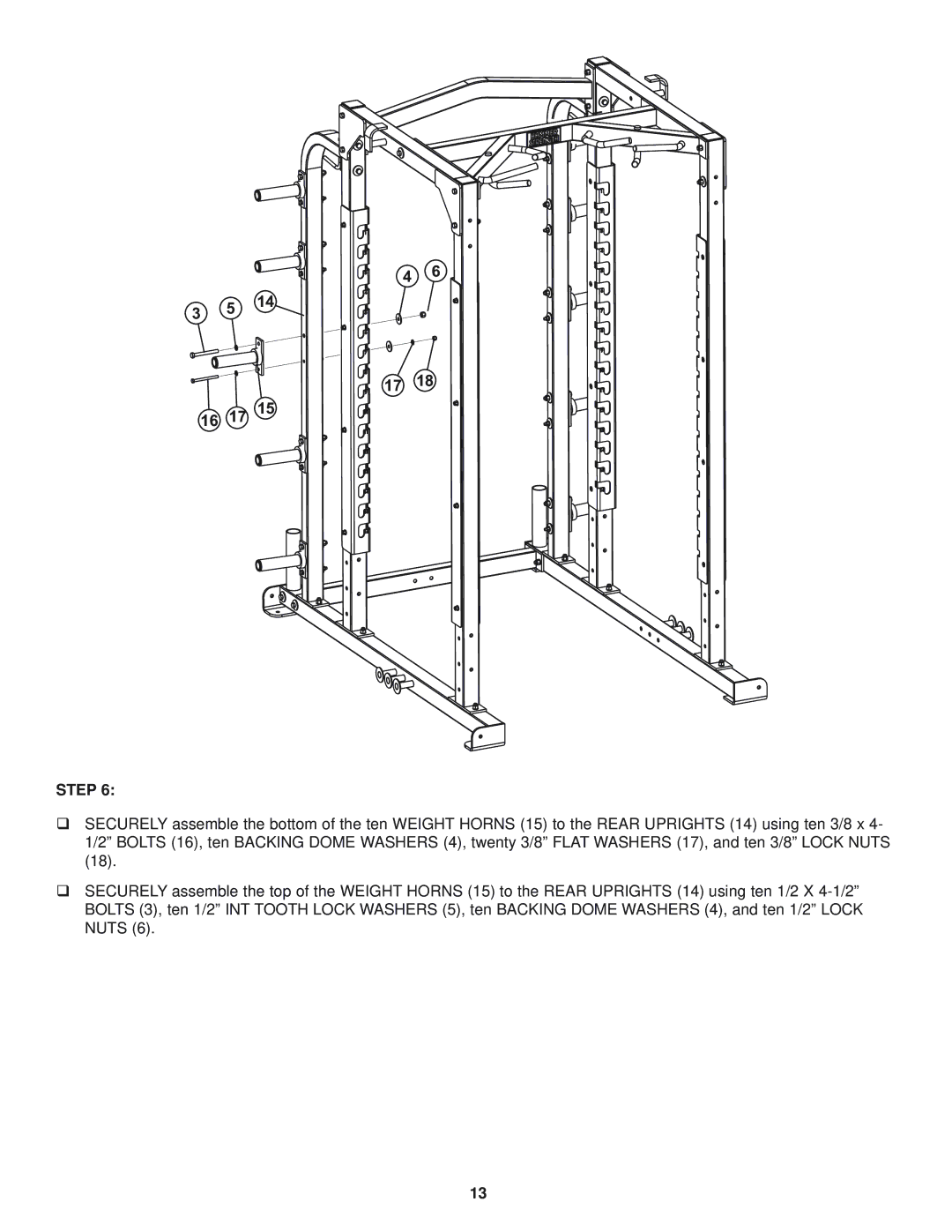 Life Fitness Heavy Duty Power Rack manual 16 17 