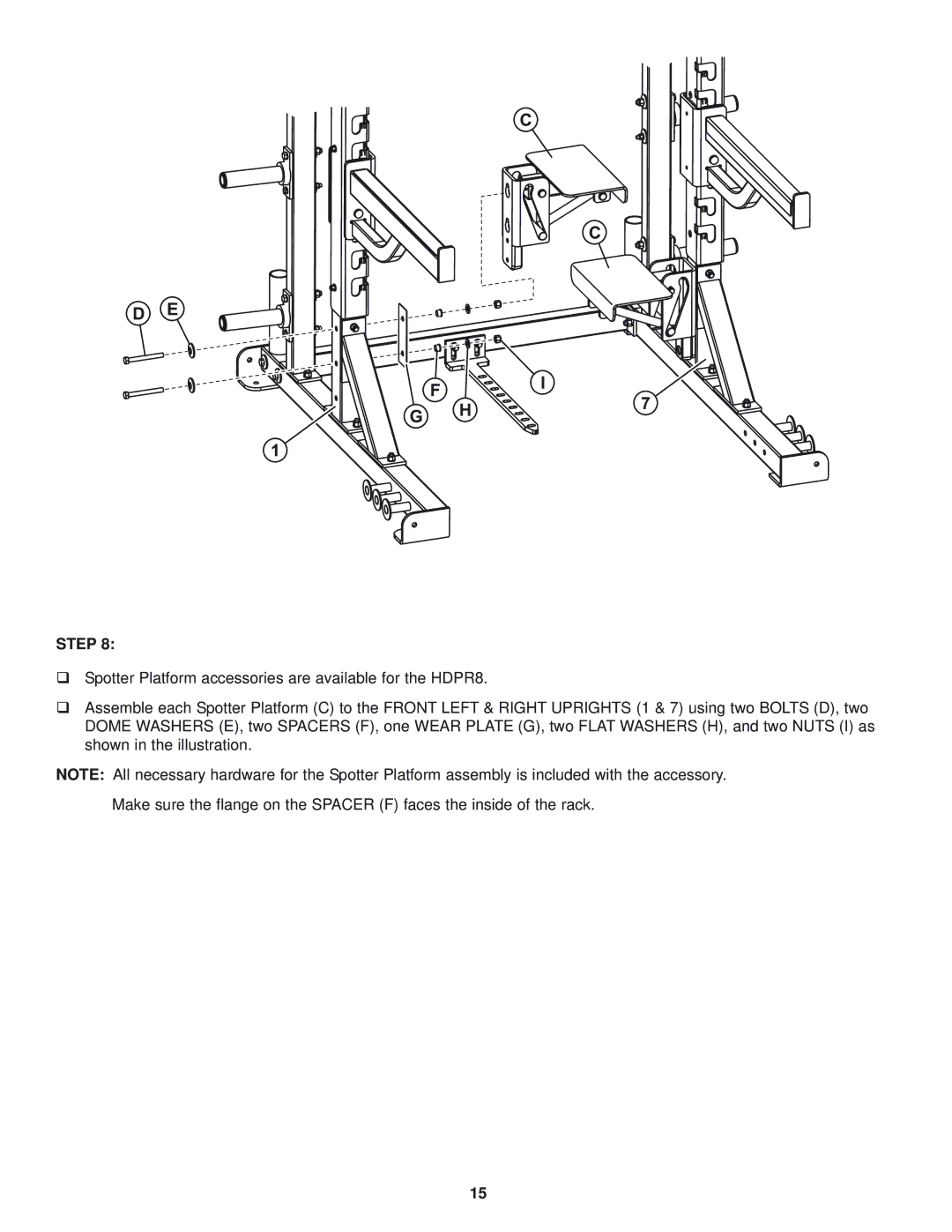 Life Fitness Heavy Duty Power Rack manual Step 