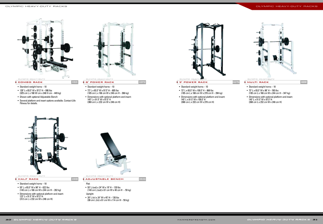 Life Fitness HS OHD manual Power Rack 