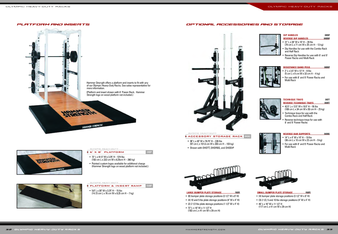 Life Fitness HS OHD manual Platform and Inserts, Accessory Storage Rack Ohdac 