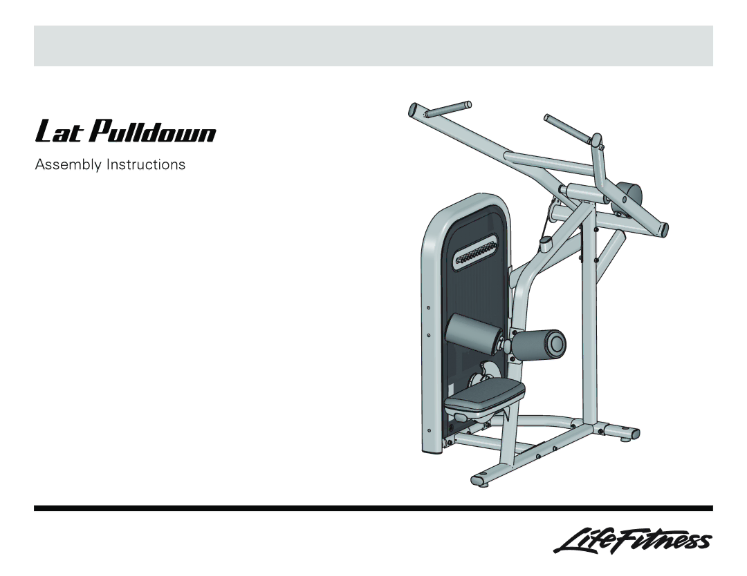 Life Fitness Lat Pulldown manual 