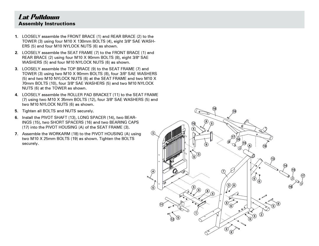 Life Fitness Lat Pulldown manual 