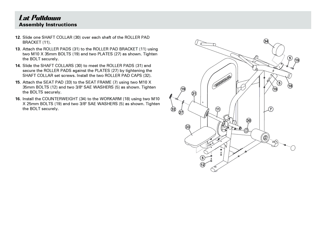 Life Fitness Lat Pulldown manual 