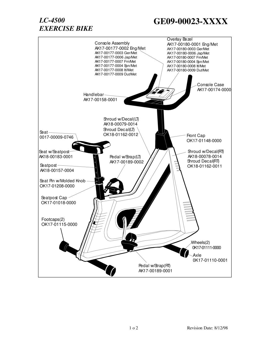 Life Fitness LC-4500 manual GE09-00023-XXXX 