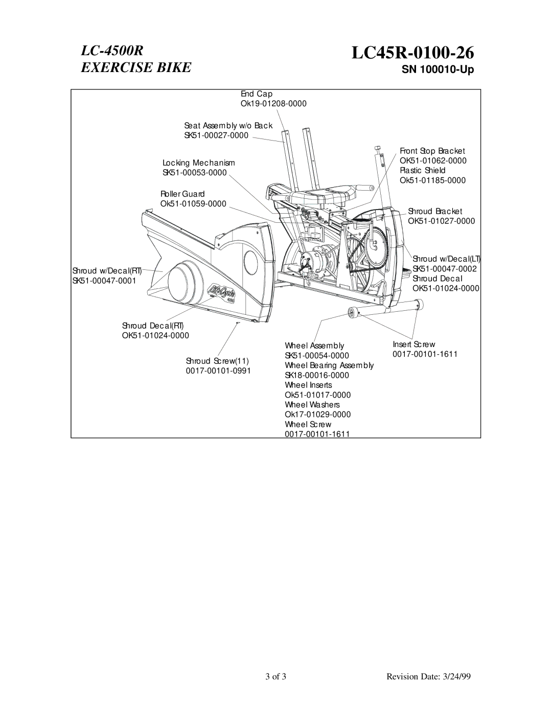 Life Fitness LC-4500R manual Shroud w/DecalRT 