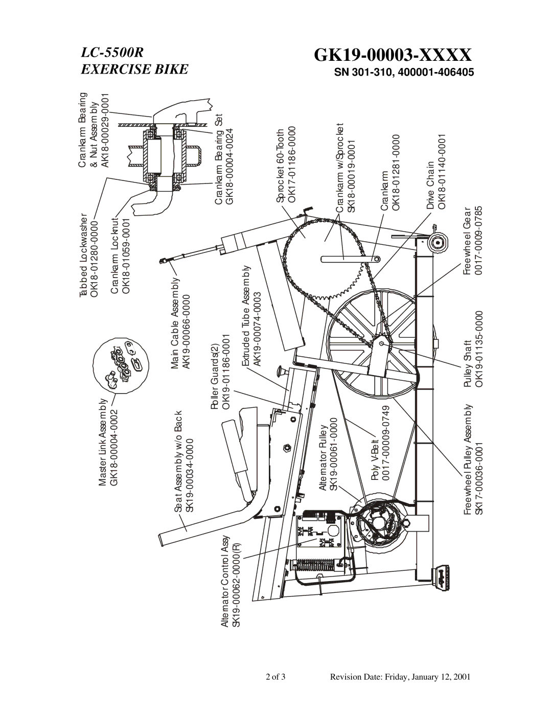 Life Fitness manual LC-5500R Exercise, Bike, GK19-00003SN 