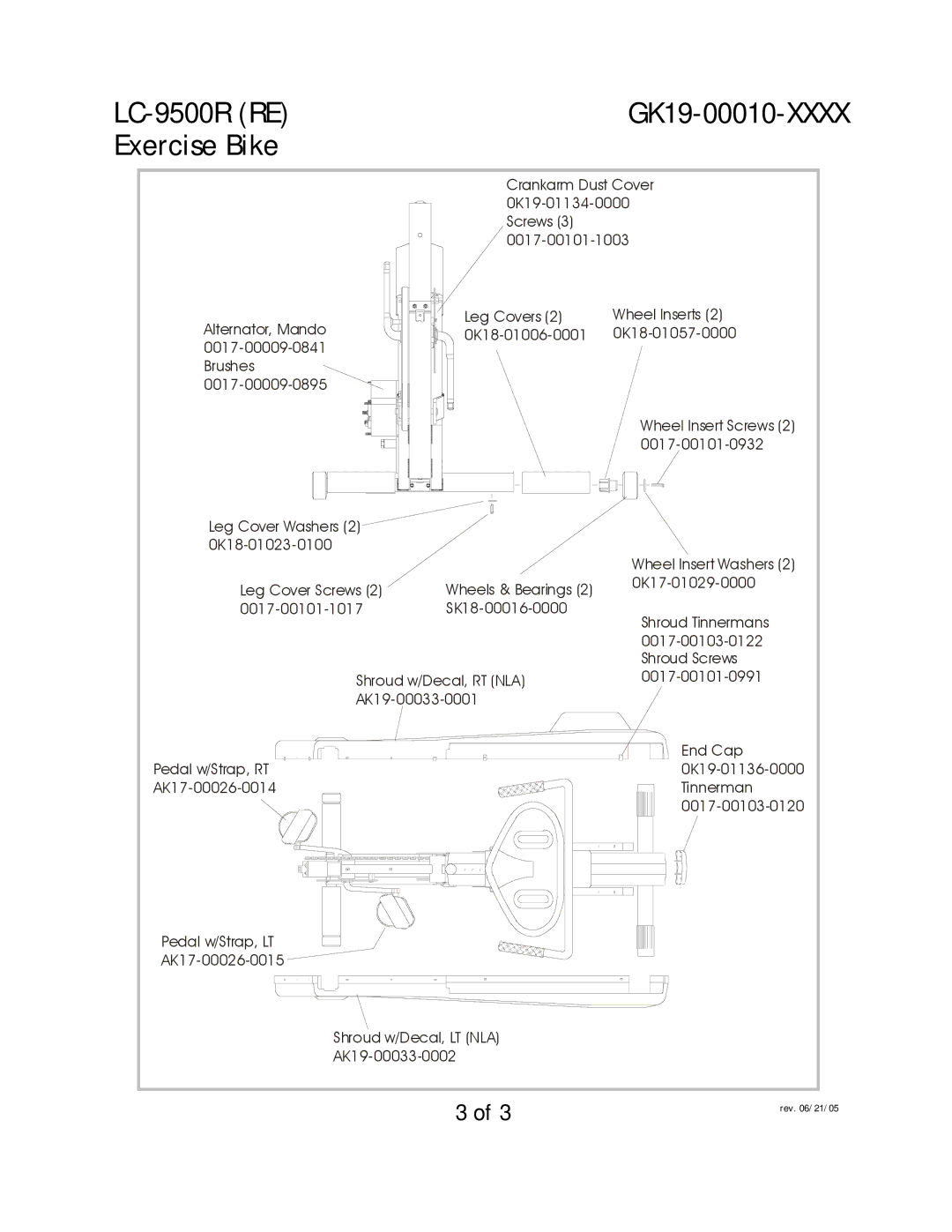 Life Fitness LC-9500R (RE) manual LC-9500R RE, Exercise Bike 