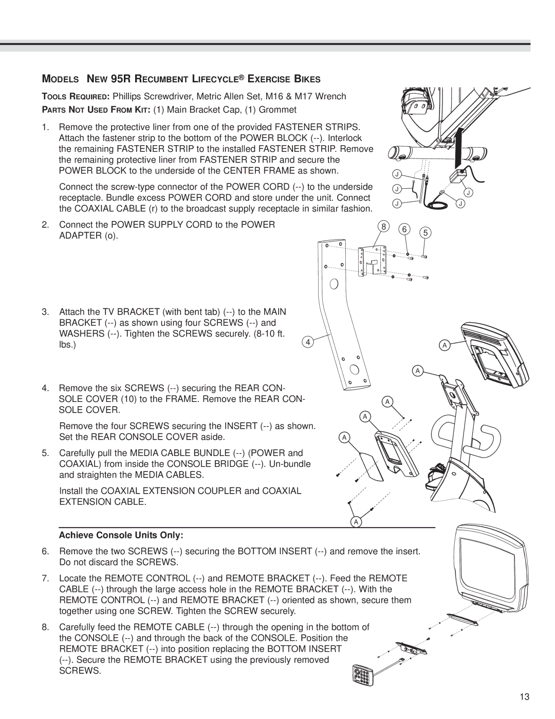 Life Fitness LCD Entertainment Ready installation instructions Adapter o 