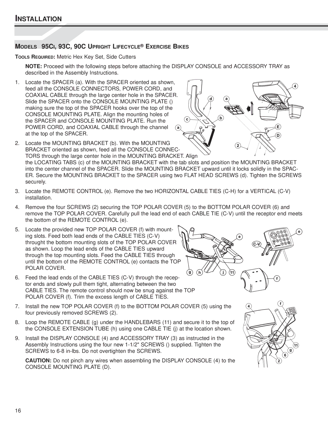 Life Fitness LCD Entertainment Ready installation instructions Console Mounting Plate D 