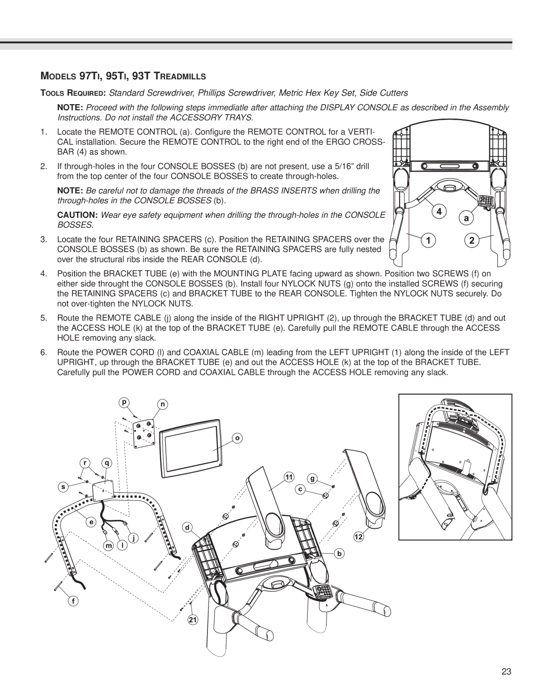 Life Fitness LCD Entertainment Ready installation instructions Models 97TI, 95TI, 93T Treadmills 